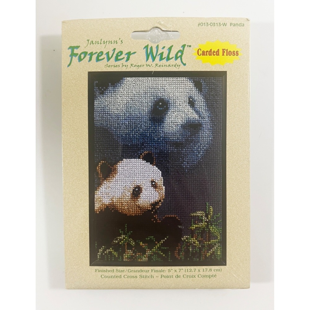 Janlynns Forever Wild Series By Roger W Reinady Panda Counted Cross Stitch Kit